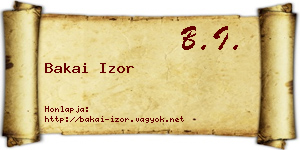 Bakai Izor névjegykártya